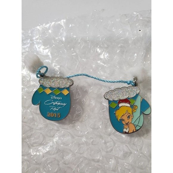 Disney Accessories - Contemporary Resort 2015 Happy Holidays Tinker Bell Mittens Pin